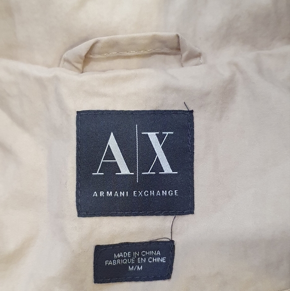 Armani Exchange belted trench coat, tan, size medium - Picture 3 of 3